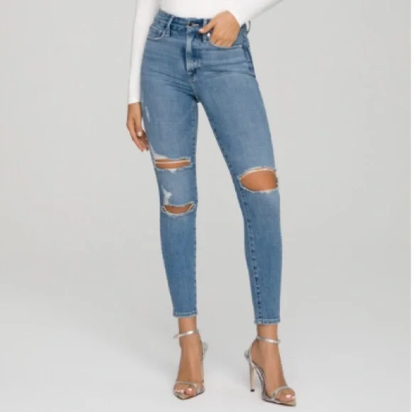 NWT Good American Good Legs Crop Jean Blue 28